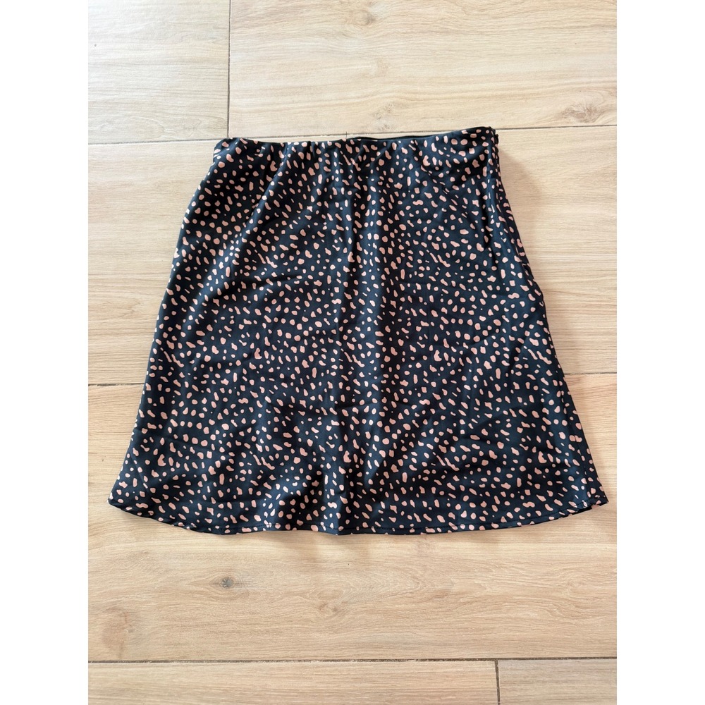 Urban Outfitters Black Pink Abstract Print Satin Mini Skirt Size Medium